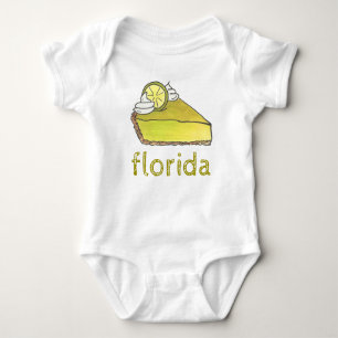 Florida Key Lime Pie Slice Dessert Foodie Gift Baby Bodysuit