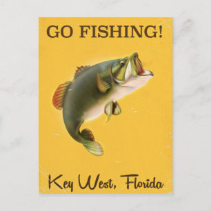 Florida Key West vintage fishing poster Postcard