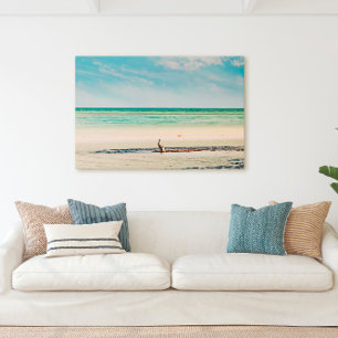 Florida Keys Bahia Honda Pelican Beach Scene Canvas Print