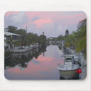 Florida Keys Canal Sunset Mouse Mat
