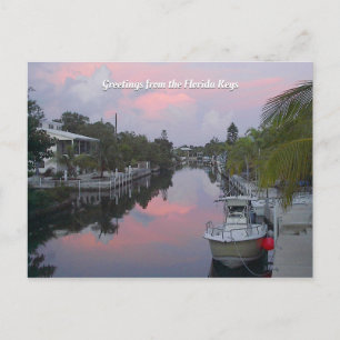 Florida Keys Canal w/out your Greeting Text Postcard