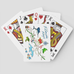 Florida Keys Illustrated White Playing Cards