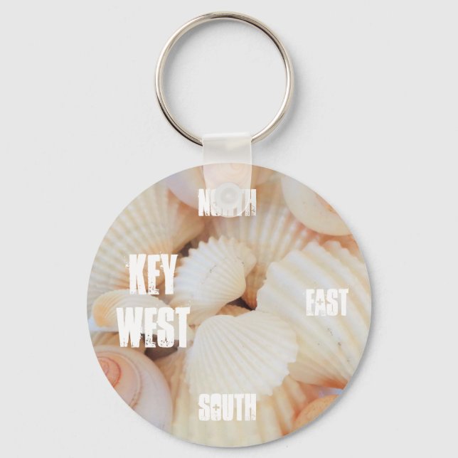 Florida Keys Key West Compass Sand Beach Keychain (Front)