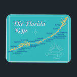 Florida Keys Map Magnet<br><div class="desc">Florida Keys Map illustration with many of the fun and interesting island names.</div>