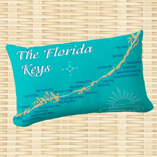 Florida Keys Map of the Islands Lumbar Cushion (Creator Uploaded)
