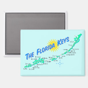 Florida Keys Map retro style illustration Magnet