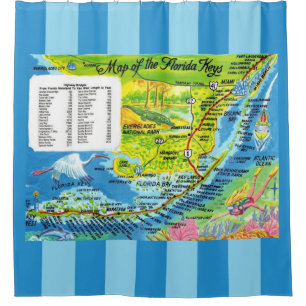 Florida Keys Map Shower Curtain