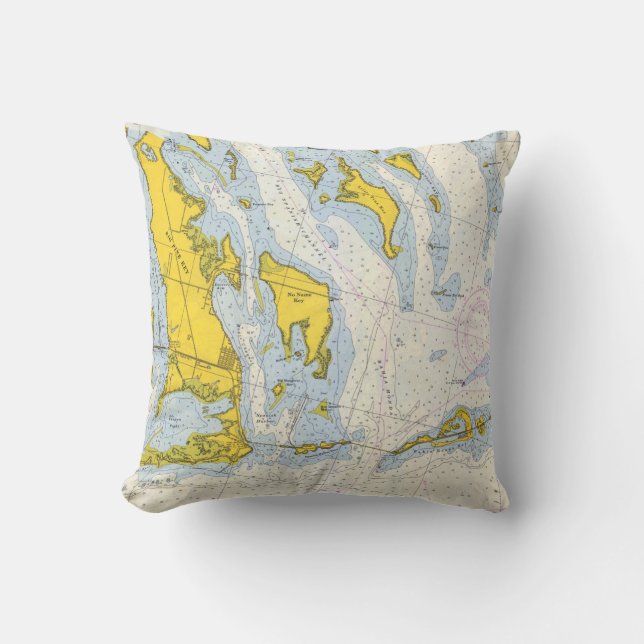 Florida Keys Nautical Map Cushion (Front)