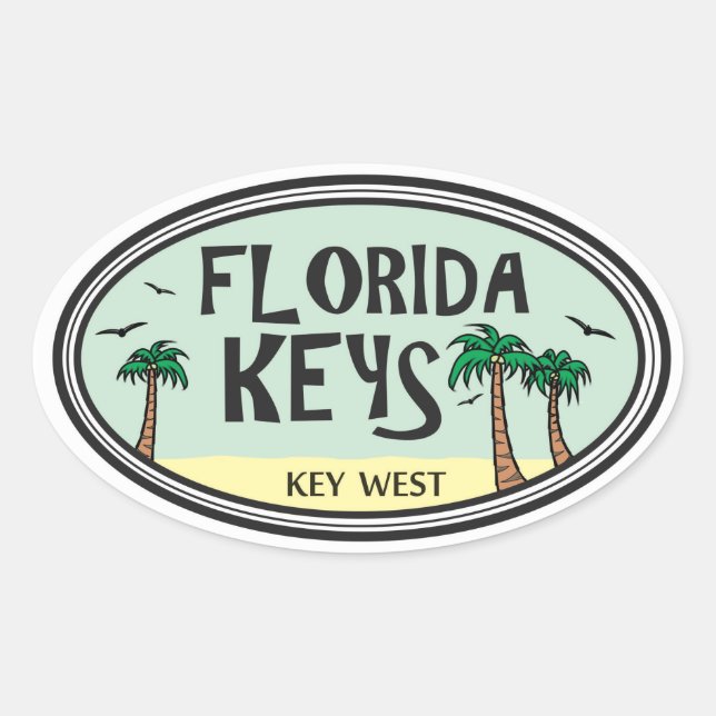 Florida Keys Oval Sticker (Front)