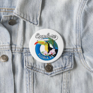 Florida keys retro logo 7.5 cm round badge