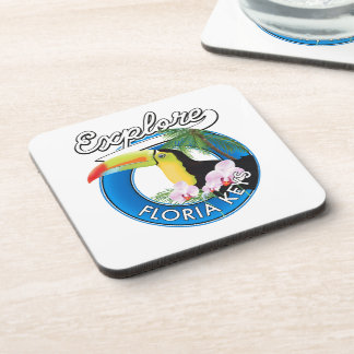 Florida keys retro logo coaster