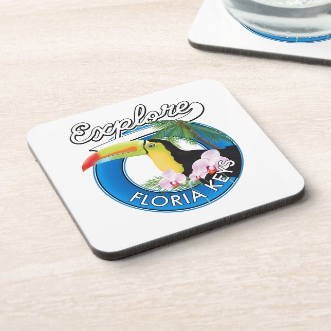 Florida keys retro logo coaster (Left Side)