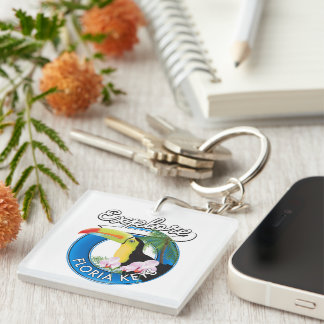 Florida keys retro logo key ring