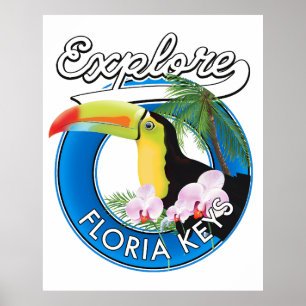 Florida keys retro logo poster
