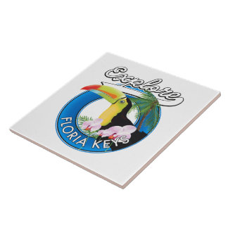 Florida keys retro logo tile