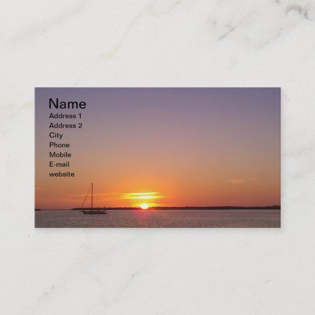 Florida Keys Sunset Business Card (Front)