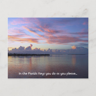 Florida Keys Sunset Postcard