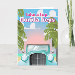 Florida Keys Travel poster Holiday Card