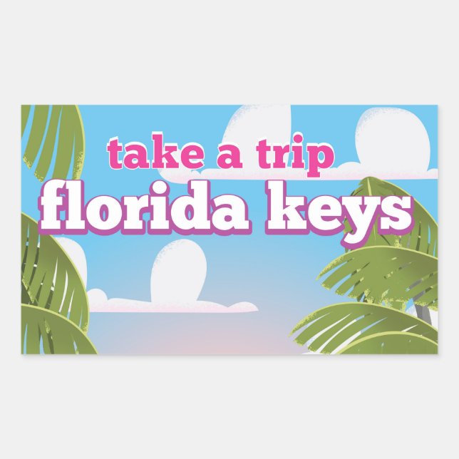 Florida Keys Travel poster Rectangular Sticker (Front)
