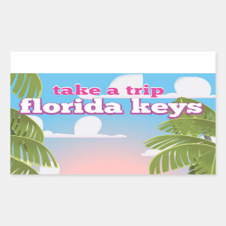 Florida Keys Travel poster Rectangular Sticker