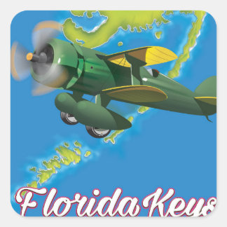 Florida Keys travel poster Square Sticker