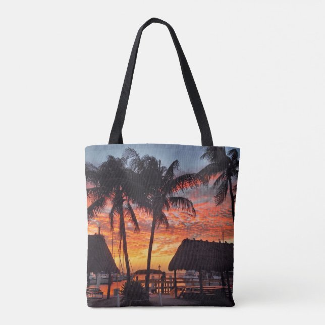 Florida Keys tropical sunset Tote Bag (Back)