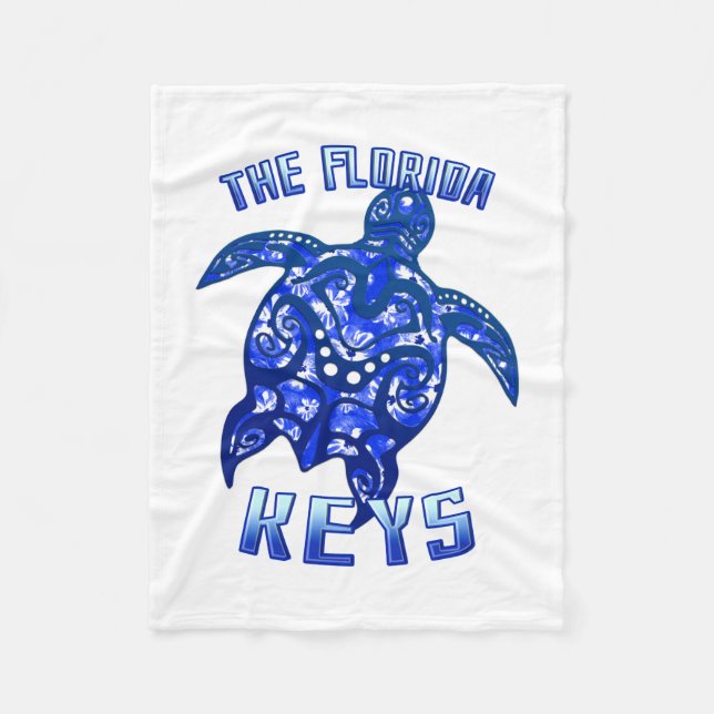 Florida Keys Vacation Tribal Turtle Fleece Blanket (Front)