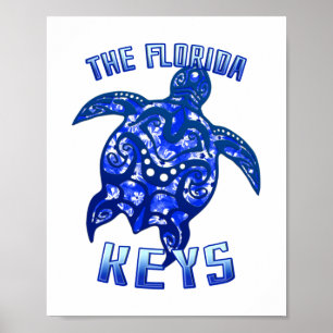 Florida Keys Vacation Tribal Turtle Poster