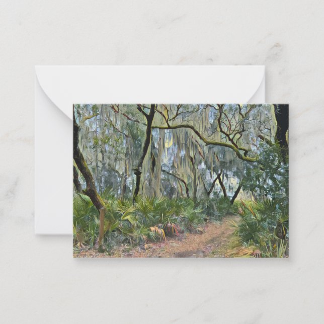 Florida Lace Spanish Moss Impressionist Art Card (Front)
