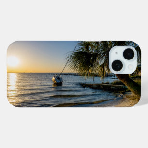 Florida Leaning Palm Tree Sunset iPhone Case