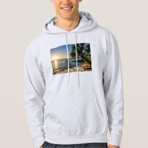 Florida Leaning Palm Tree Sunset Men's Hoodie