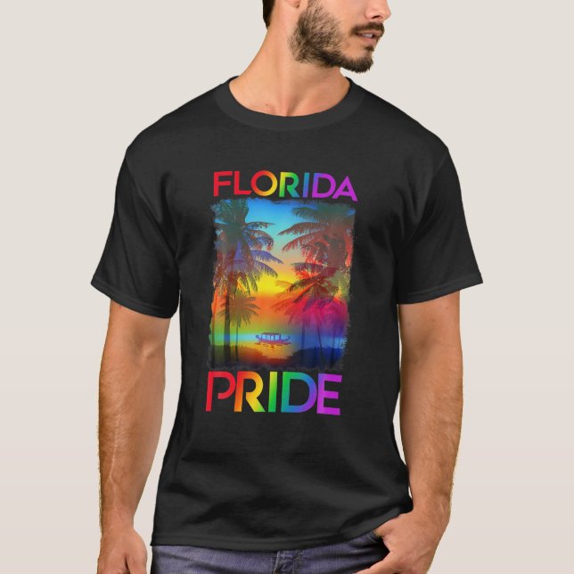 Florida LGBT State Gay Pride Rainbow Flag LGBTQ Pr T-Shirt (Front)