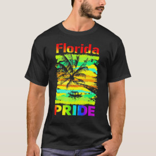 Florida Lgbt State Gay Pride Rainbow Flag Vintage T-Shirt
