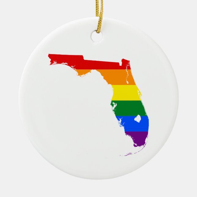 Florida LGBTQ Pride Ceramic Ornament (Front)