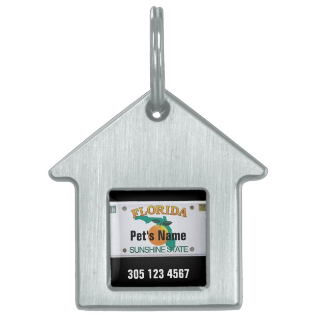 Florida License Plate (customisable) Pet Tag (Front)