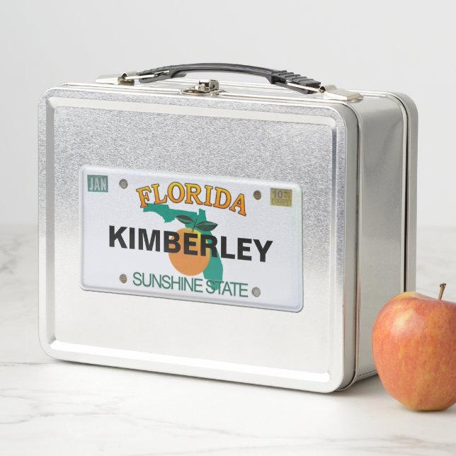 Florida License Plate with your Name Metal Lunch Box (In Situ)