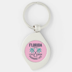 Florida Long Beach Paradise Life Surf Club Key Ring