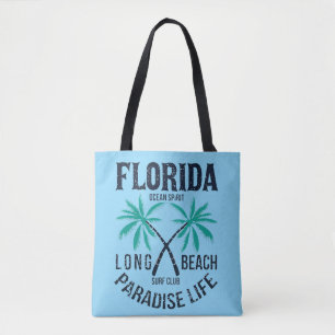 Florida Long Beach Paradise Life Surf Club Tote Bag