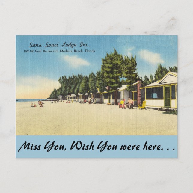 Florida, Madeira Beach, Sans Souci Lodge Inc. Postcard (Front)