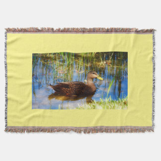 Florida Mallard Duck Cotton Throw Blanket