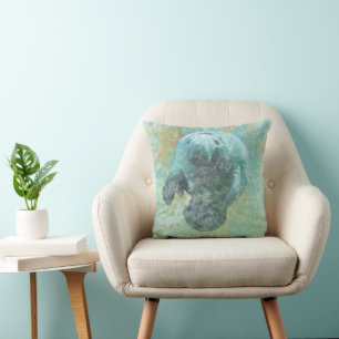 Florida Manatee Throw Pillow
