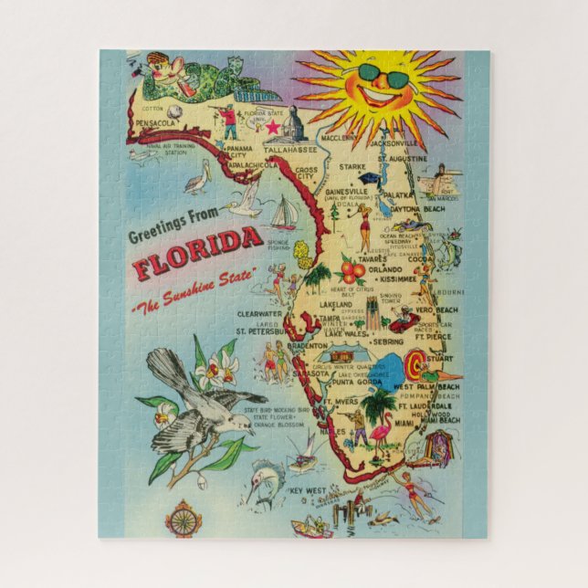 Florida Map 16x20  Jigsaw Puzzle (Vertical)