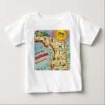 Florida Map Baby T-Shirt<br><div class="desc">Yup, It's a Florida baby! This colourful retro map T-shirt is so cute and it goes perfectly with the Florida baby blanket that is available on this site. The two make a wonderful new parents gift, baby , baby shower gift.</div>