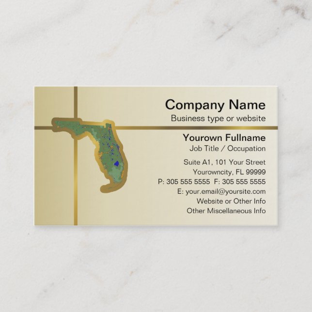 Florida Map Business Card (Front)