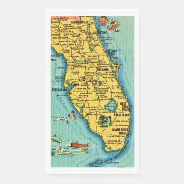  Florida Map Guest Towels Napkin (Front)