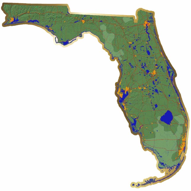 Florida Map Keychain Cut Out (Front)