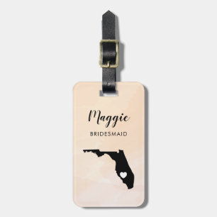 Florida Map Luggage Tag, Wedding Party Welcome Luggage Tag
