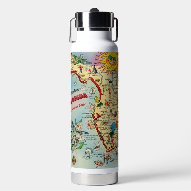Florida Map Water Bottle (Front)