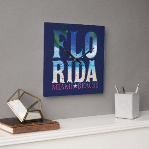 Florida, Miami Beach Square Wall Clock
