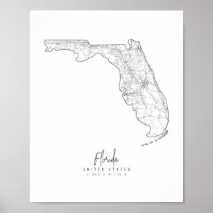 Florida Minimal Street Map Poster